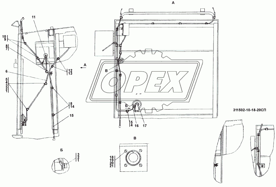 311502-10-18СП Электрооборудование передней облицовки