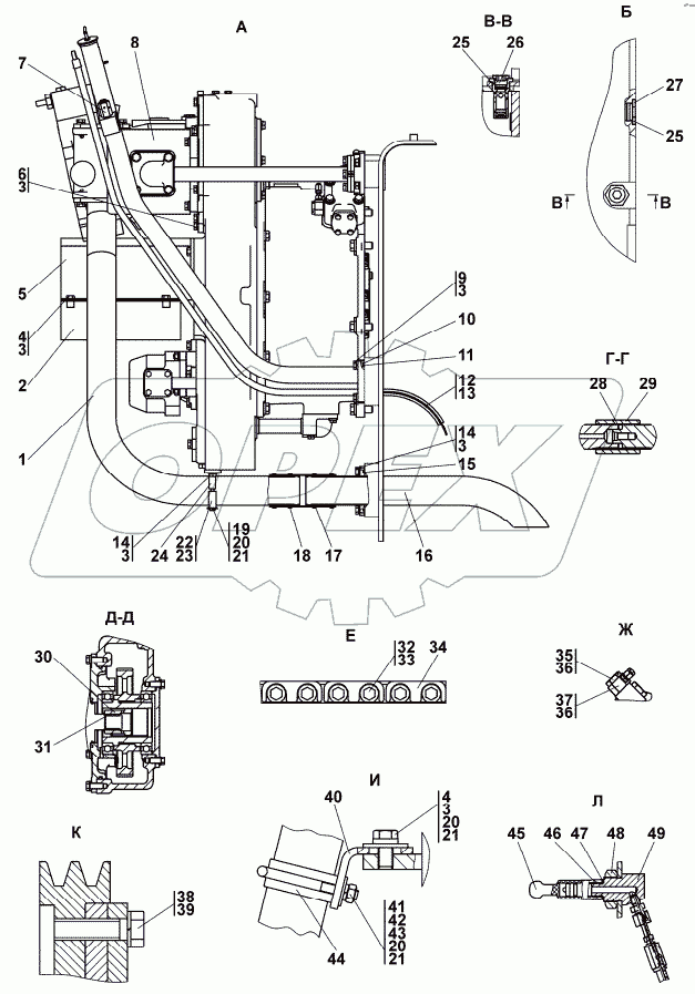 1501-16-2СП Установка трансмиссии