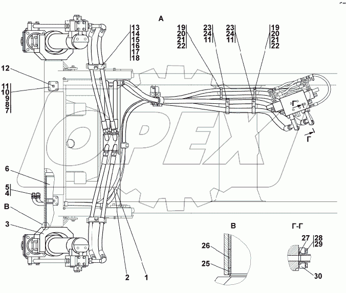 1522-26-10СП Установка гидроцилиндров