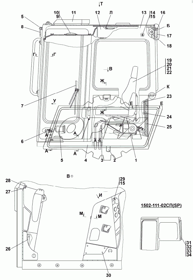 1502-111CП/-01СП/-02СП Кабина 1