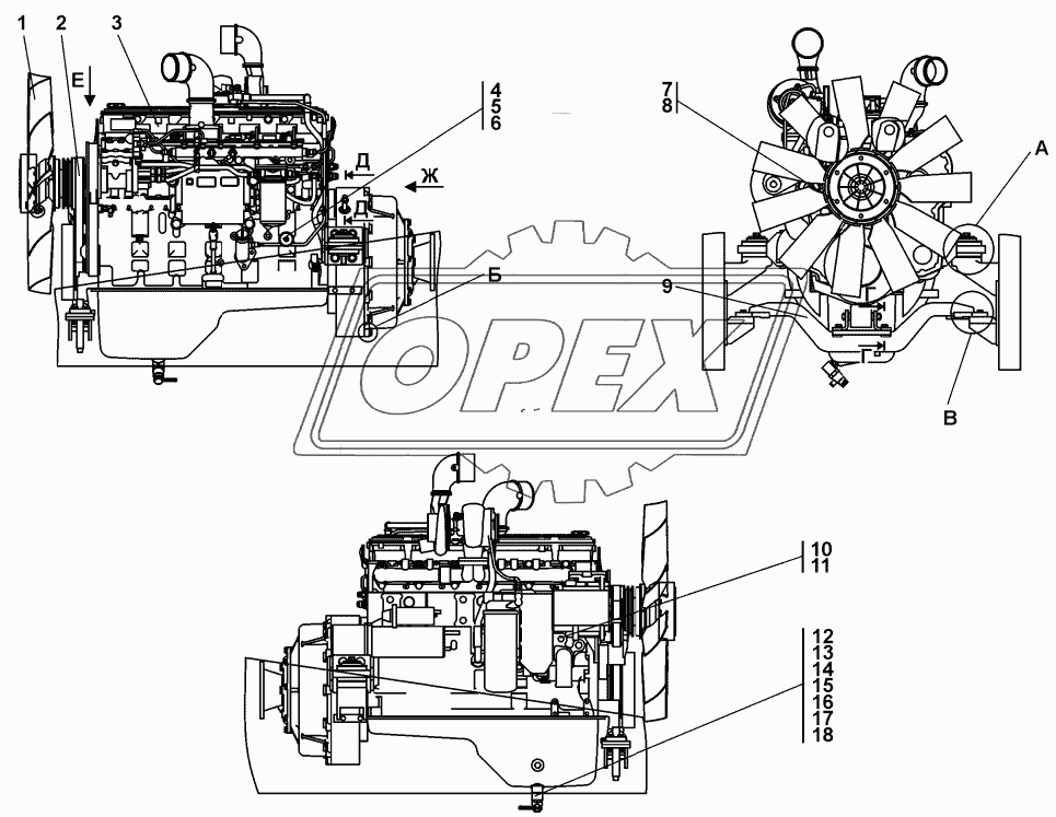 Установка двигателя QSC8,3-С245 «Cummins» 1