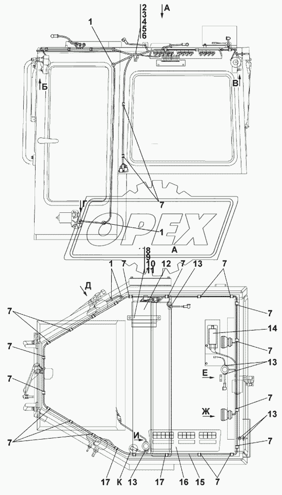 Электрооборудование крыши кабины 3