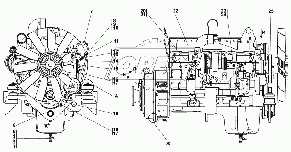 Установка двигателя QSM11-C «Cummins» 1