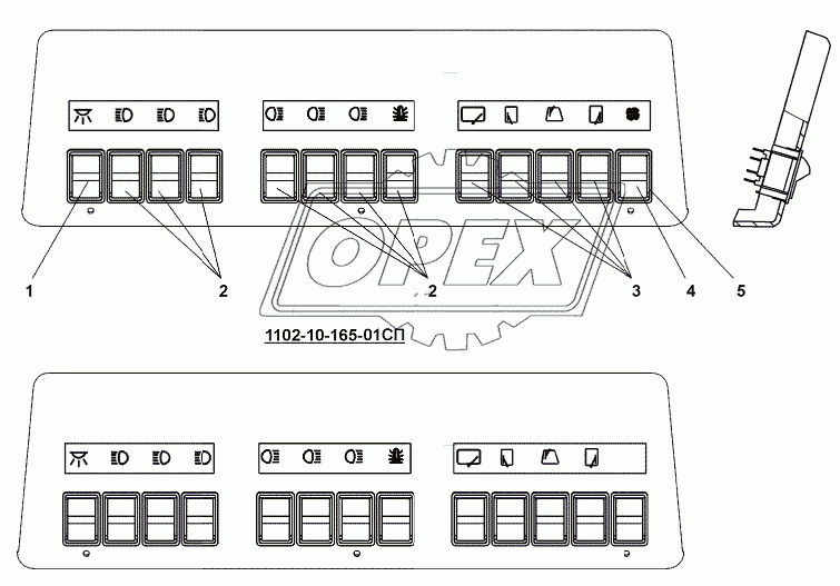 1102-10-165СП/-01СП/-02СП Щиток выключателей