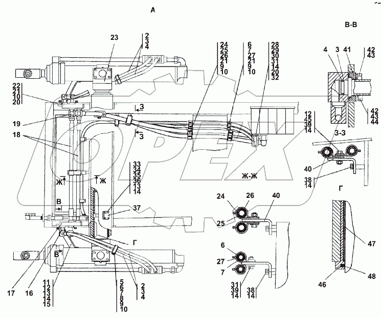 1501-26-10-02СП Установка гидроцилиндров