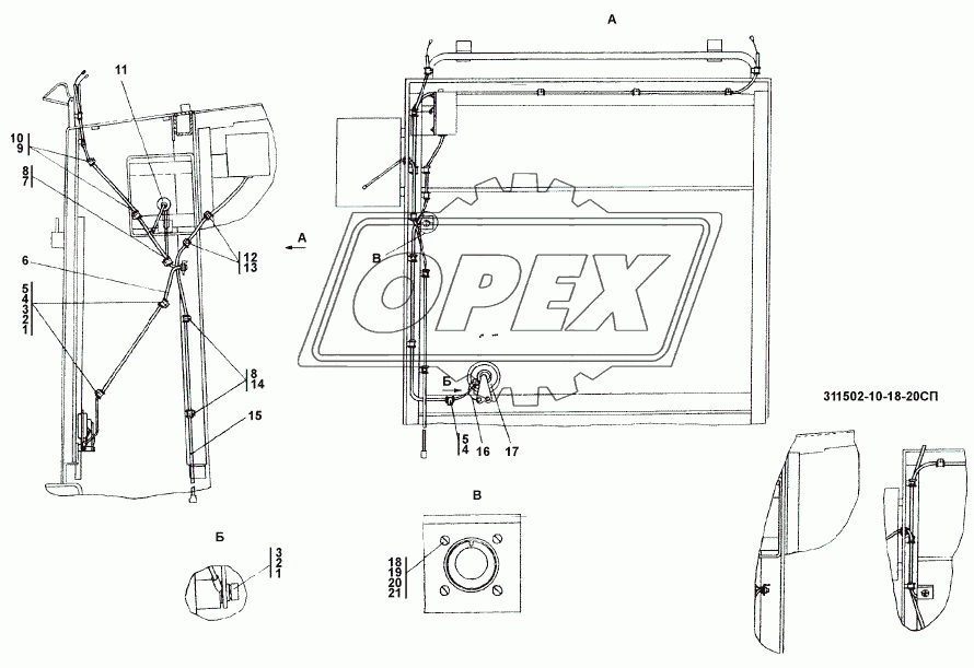311502-10-18СП Электрооборудование передней облицовки