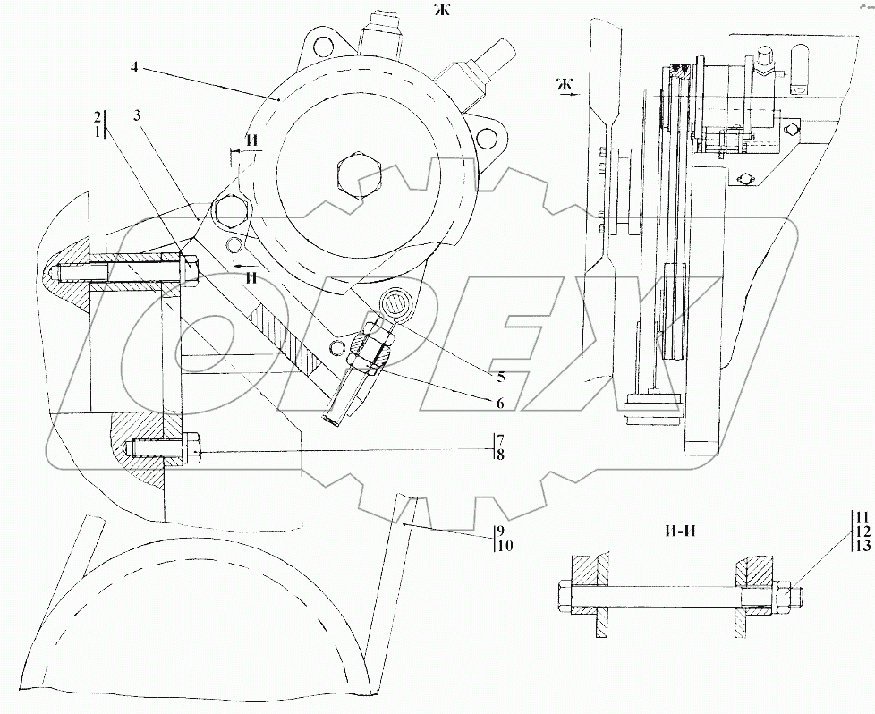 Установка двигателя М11-С “Cummins”