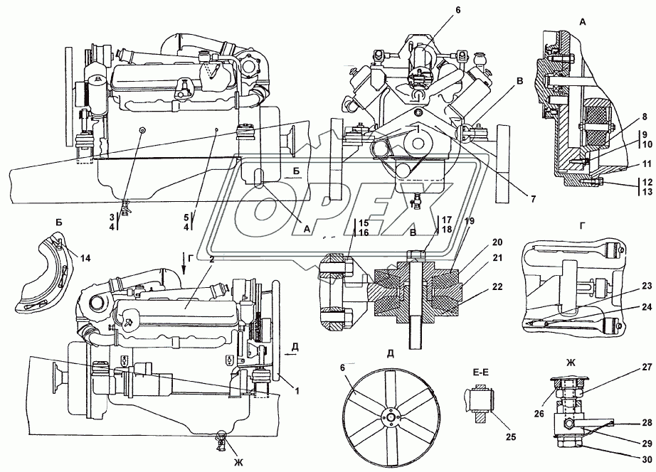 311502-01-1-01СП Установка двигателя ЯМЗ-238