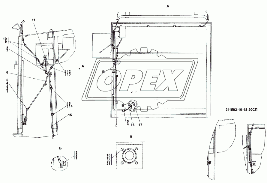 311502-10-18СП Электрооборудование передней облицовки