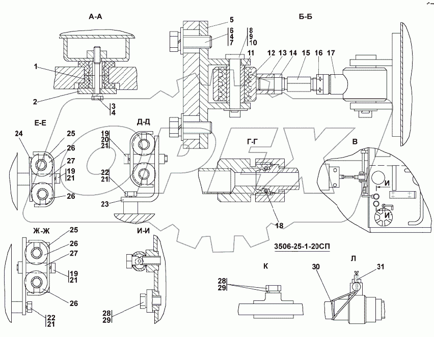 3506-25-1СП Установка топливного бака