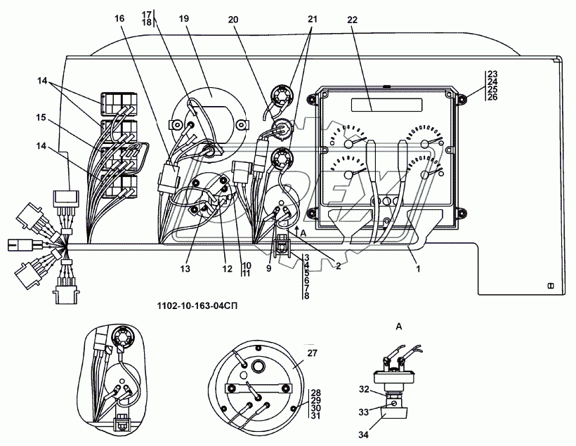 1102-10-163-04СП Щиток приборов