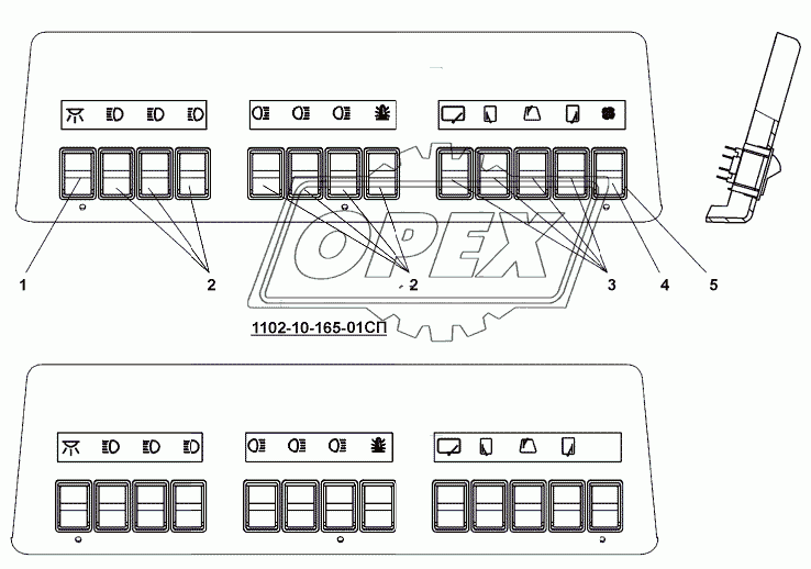 1102-10-165СП-01СП-02СП Щиток выключателей