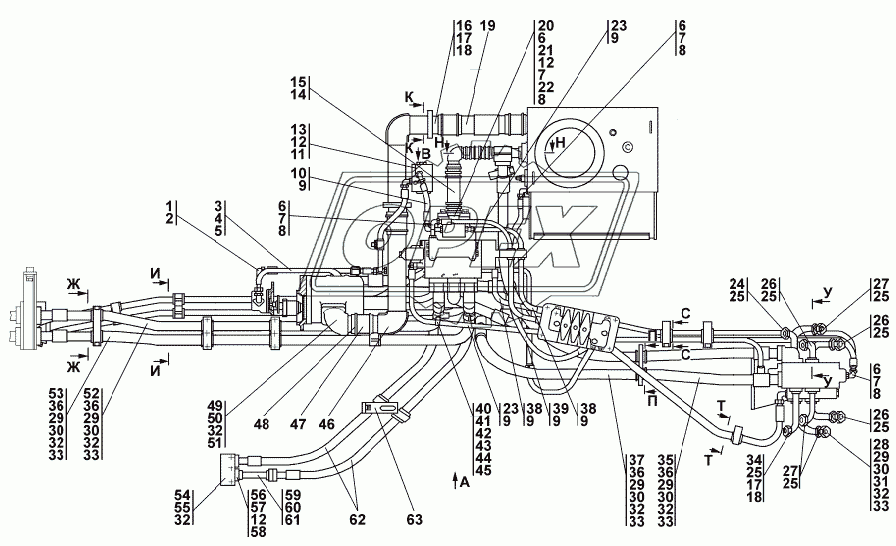 3501-26-3-01СП Установка гидросистемы 1