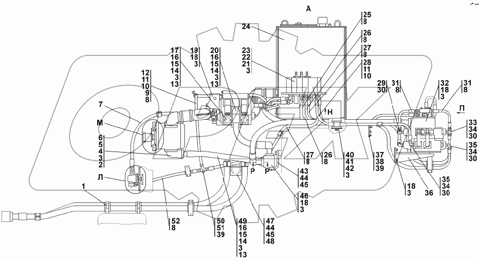 3501-96-30-01СП Установка гидросистемы