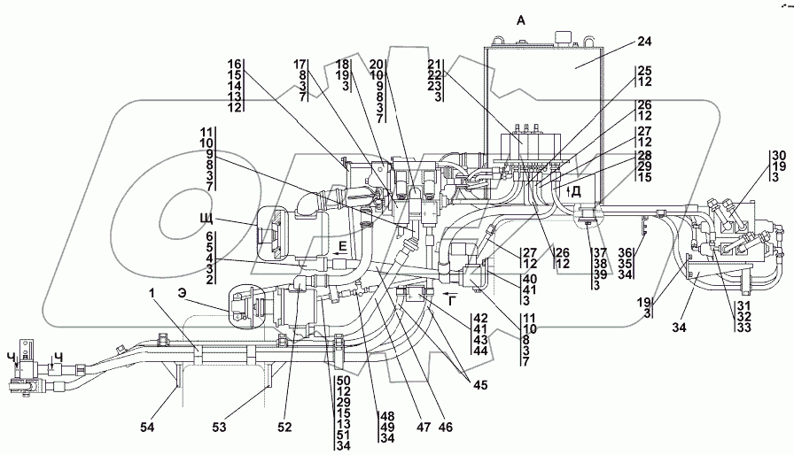3501-26-3-01СП Установка гидросистемы