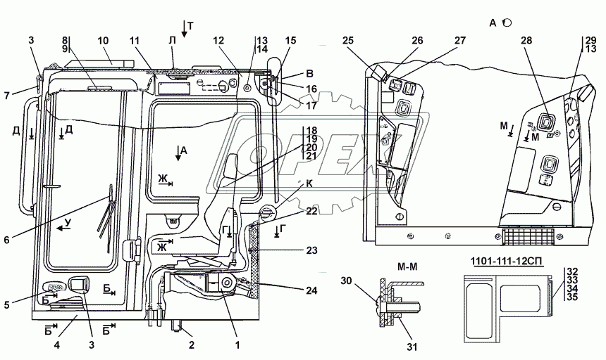 1101-111-05СП-11СП-12СП Кабина 1