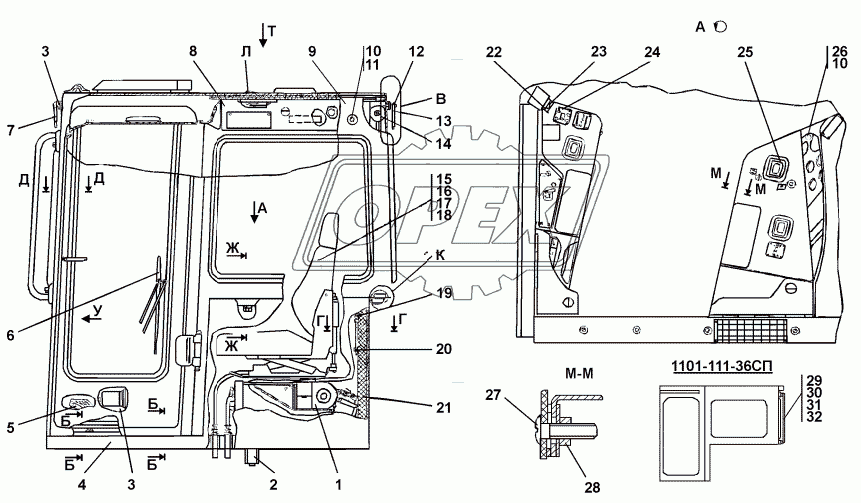 1101-111-34СП-35СП-36СП Кабина 1