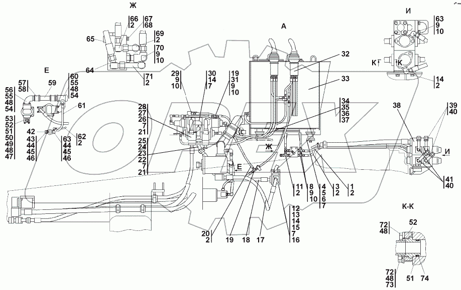 4001-26-1СП Установка гидросистемы