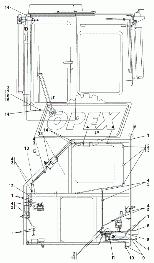 TT2501-10-21СП/-01СП Электрооборудование крыши кабины 1