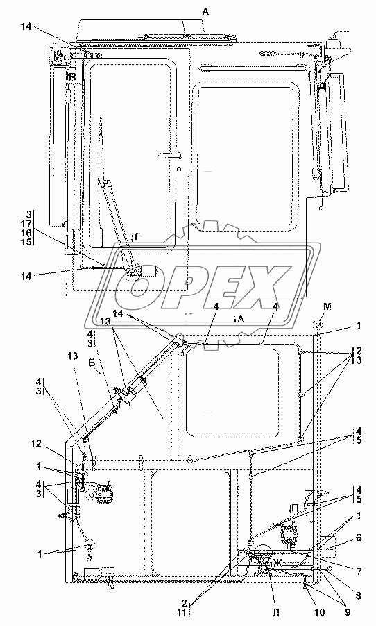 TT2501-10-21СП/-01СП Электрооборудование крыши кабины 1