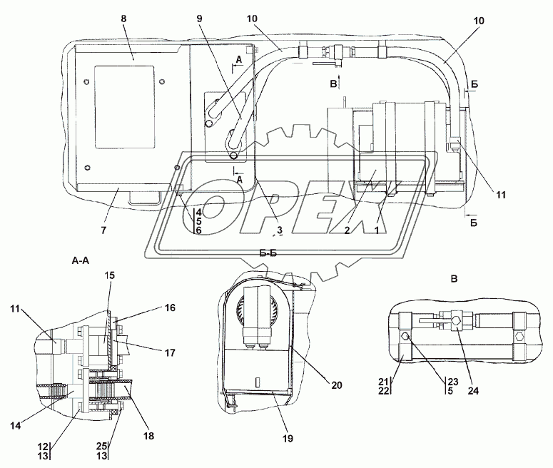 313502-47-1СП Установка зависимого отопителя кабины