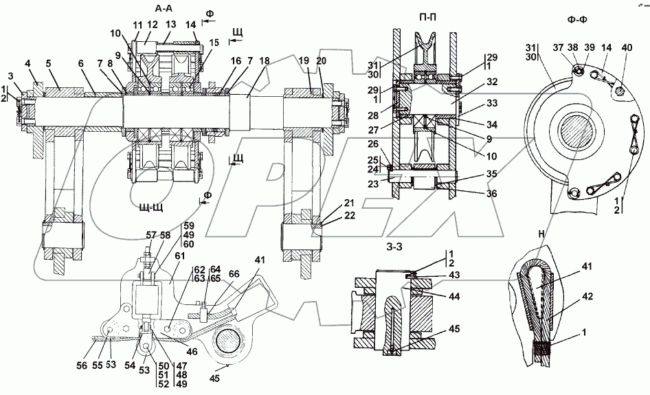 313502-92-1СП Установка стрелы и полиспастов