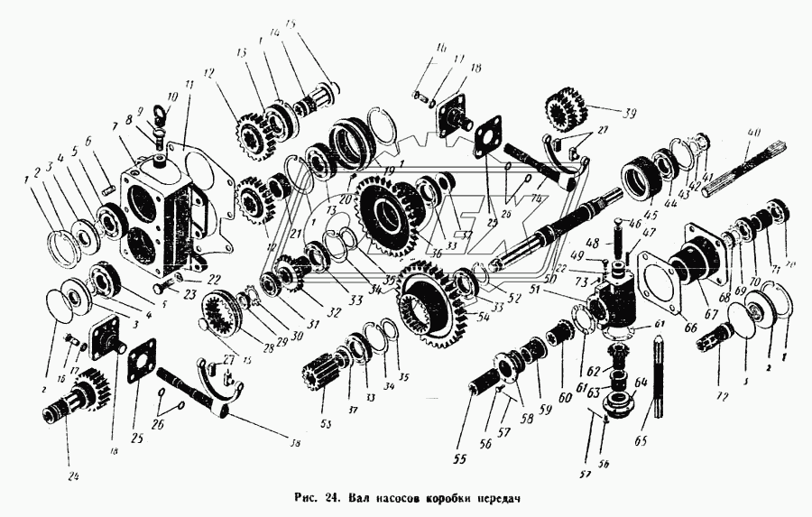 Вал насосов коробки передач