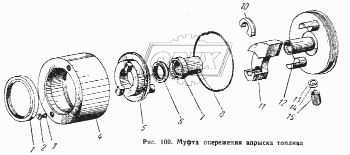 Муфта опережения впрыска топлива