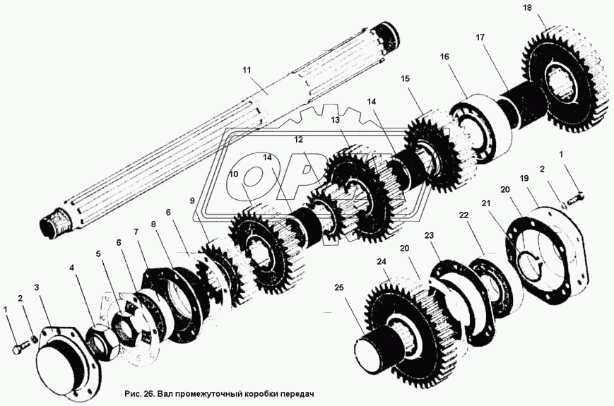 Вал промежуточный коробки передач
