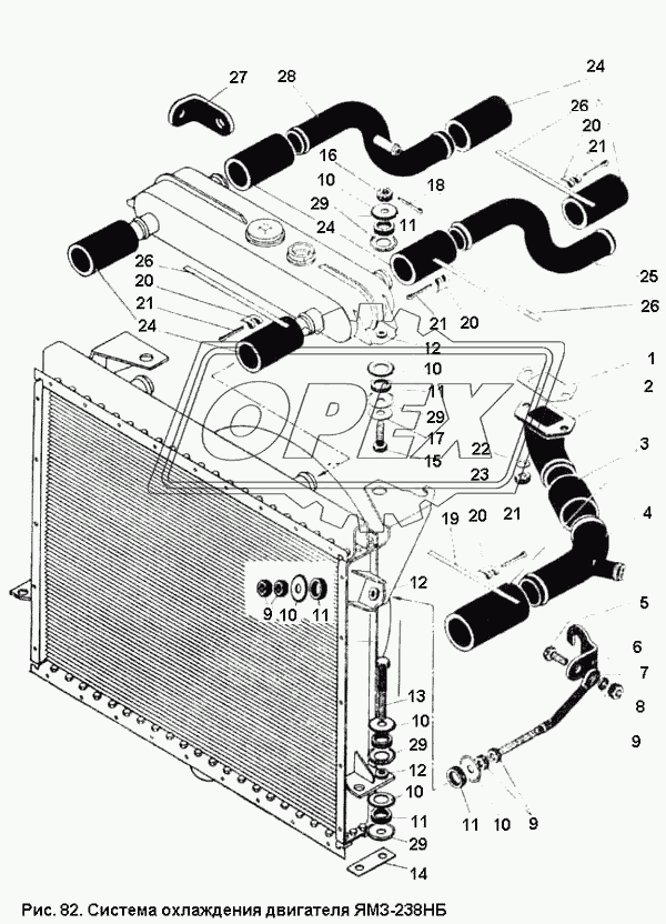 Система охлаждения двигателя ЯМЗ-238НБ