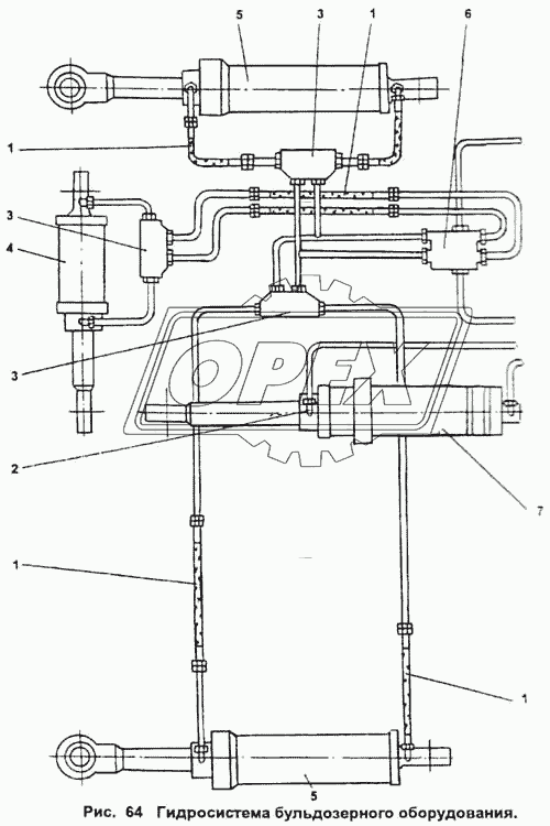 Гидросистема бульдозерного оборудования