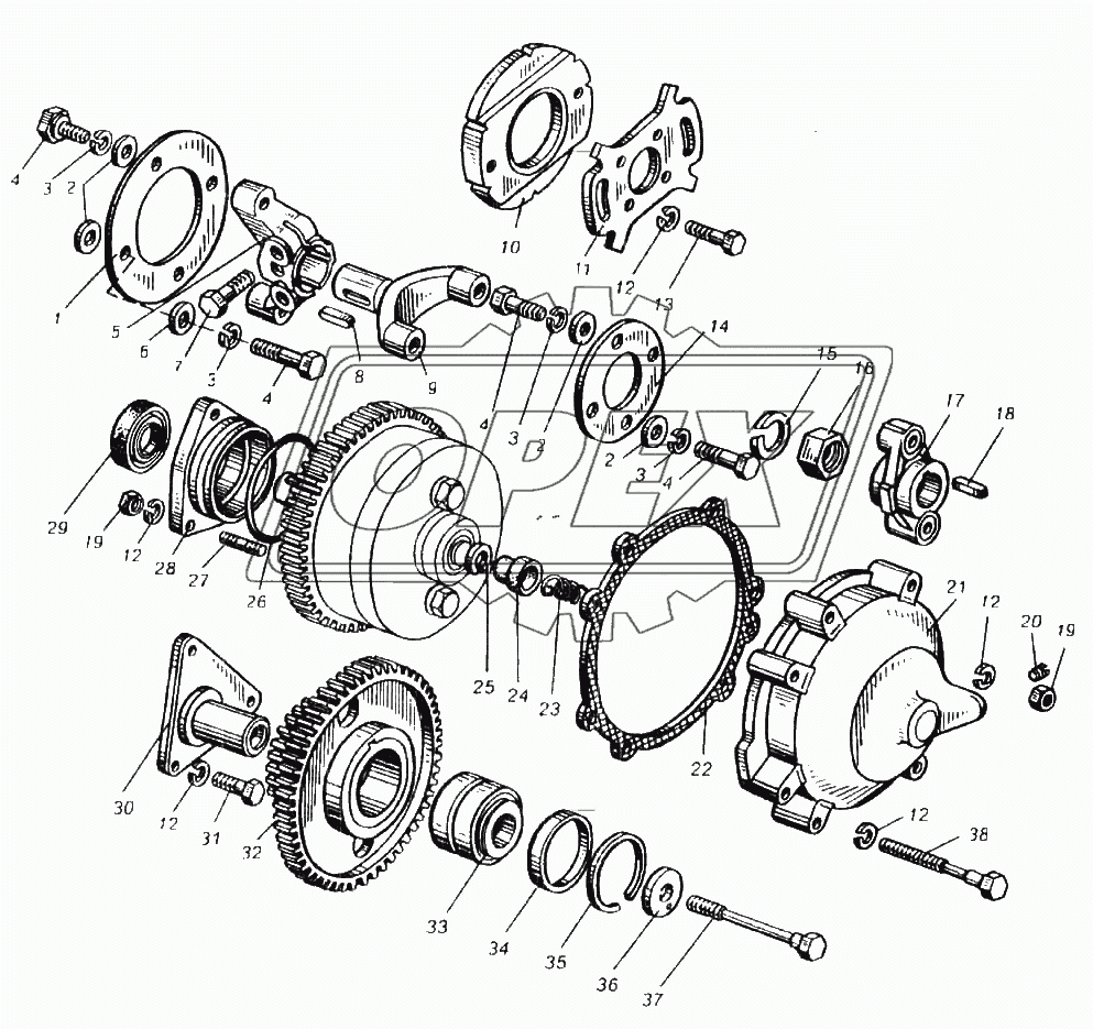 Привод агрегатов двигателя ЯМЗ-8423.10