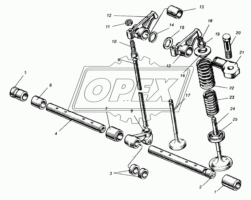 Клапаны и толкатели двигателя-238НД