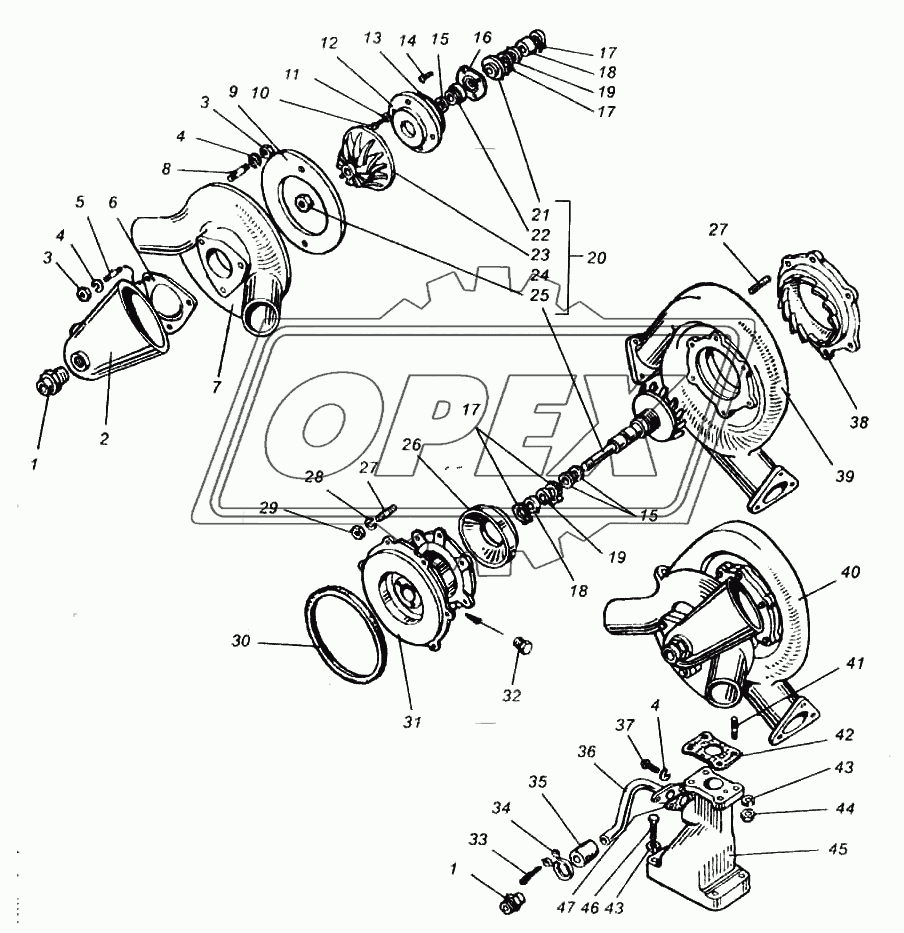 Турбокомпрессор двигателя-238НД