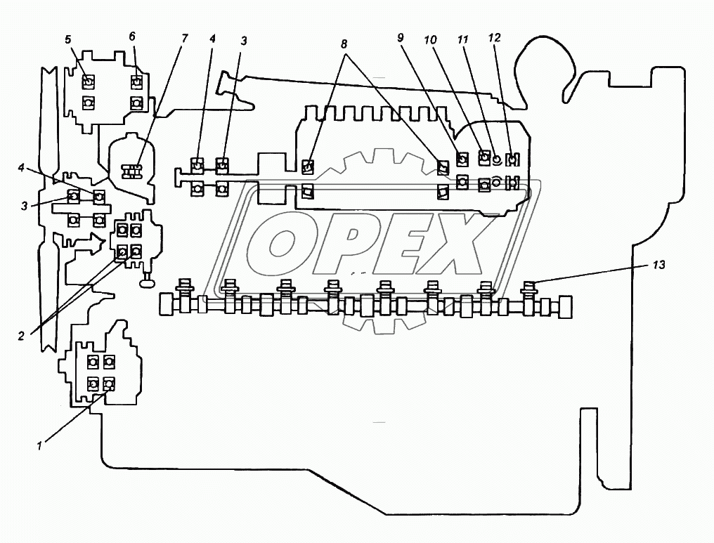 Схема подшипников двигателя-238НД