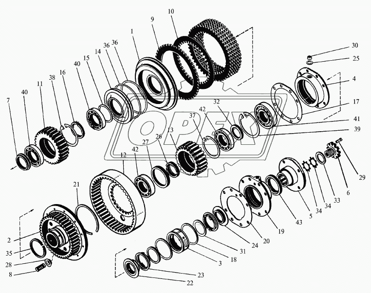 Вал ведущий (I фрикцион) входит в 744-1701010