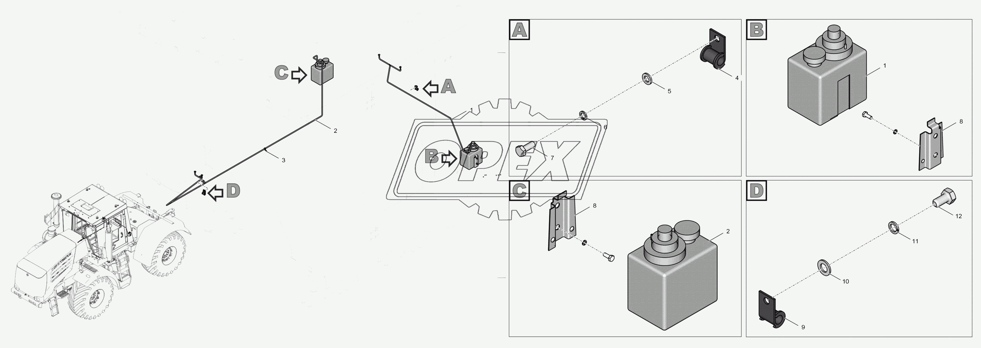 744Р-5208000-2 Установка омывателей стекол кабины