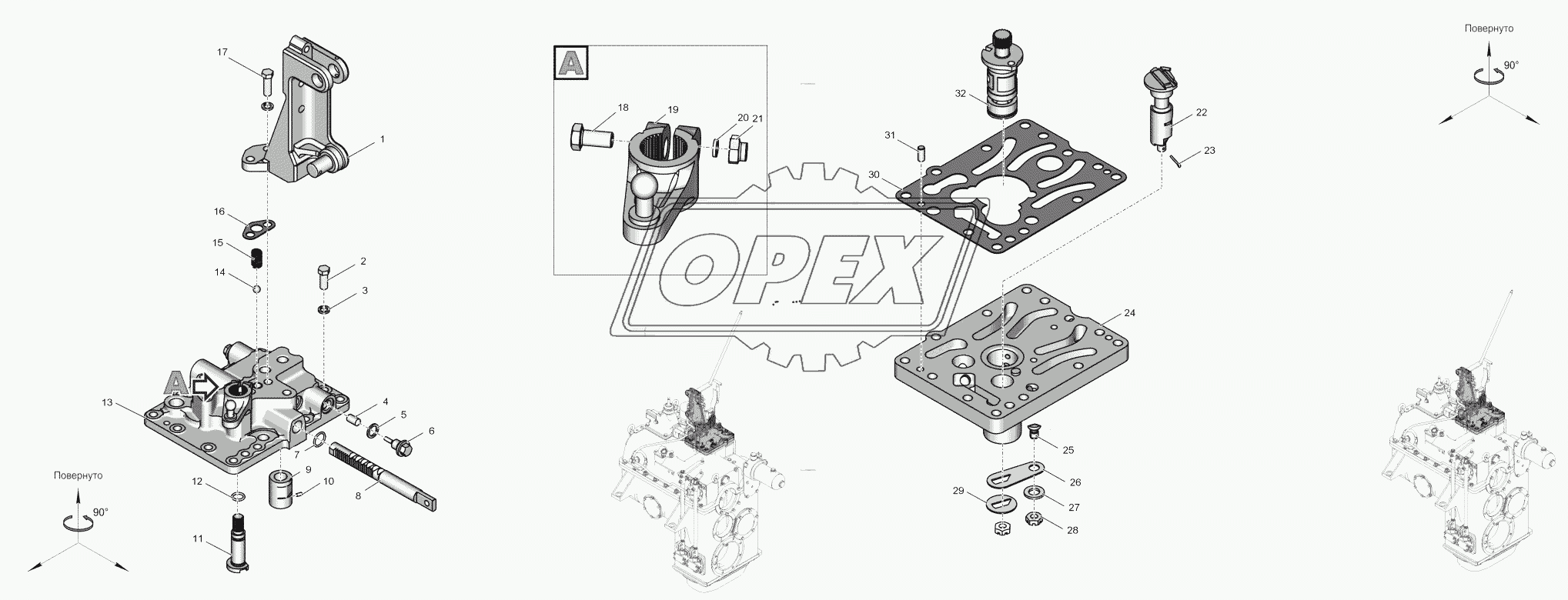 744Р-1702000-1 Механизм переключения передач