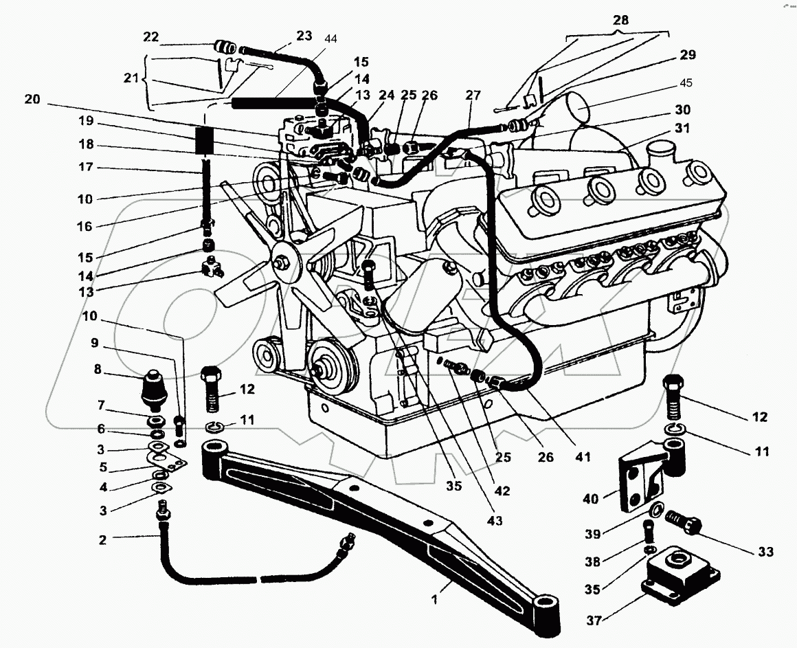  Установка двигателя