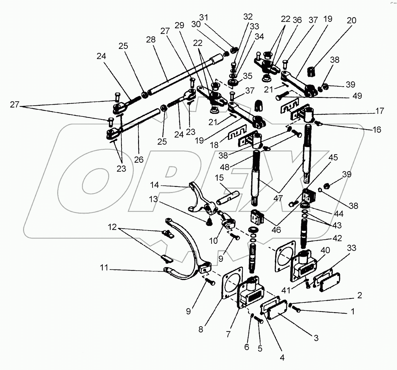  Привод управления муфтами раздаточного вала