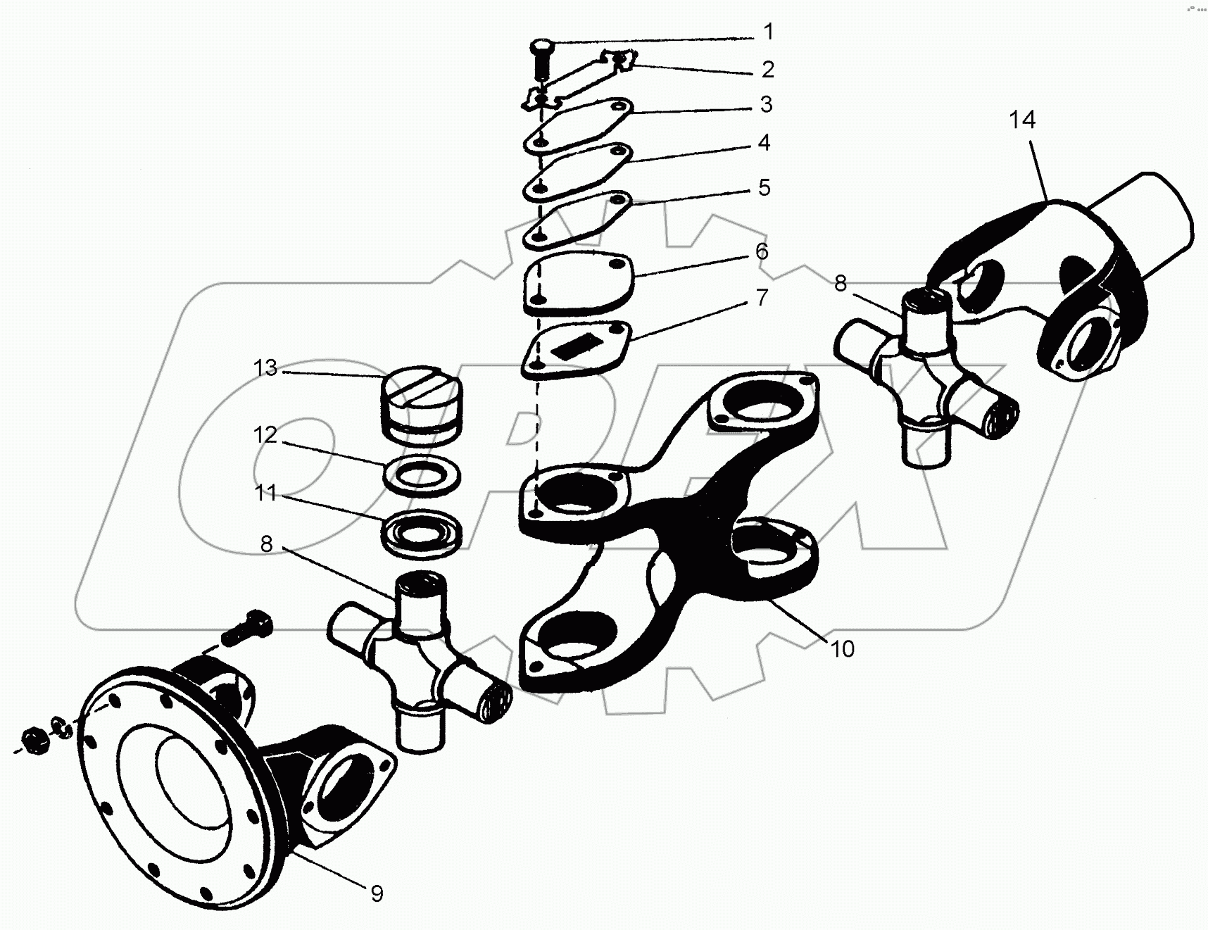  Вал карданный шарнира рамы