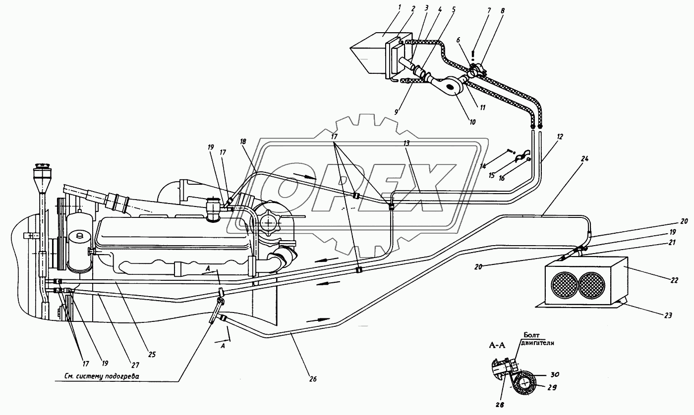 Вентиляция и отопление кабины (К-703МА-12)