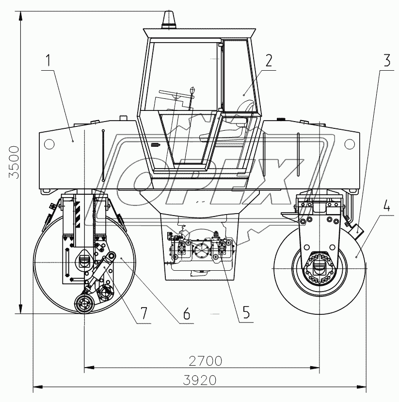 Схема деления на составные части катка ДУ-99