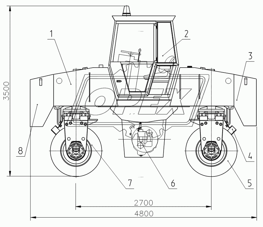 Схема деления на составные части катка ДУ-100