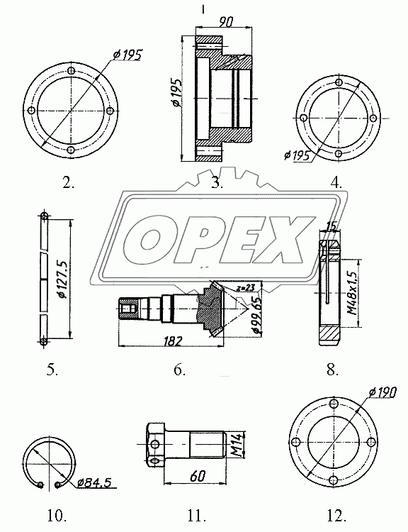 Редуктор конический ДУ-96.265.510 (деталировка) 1