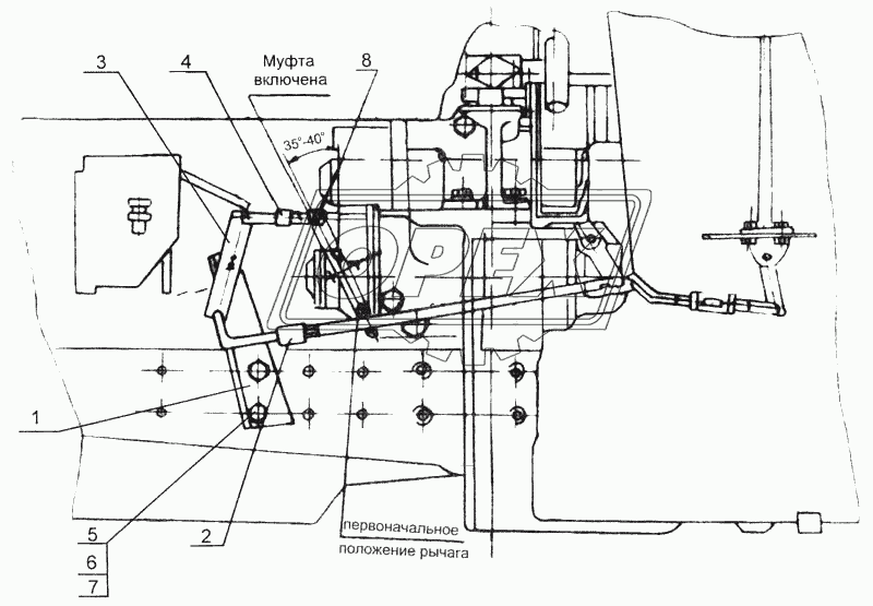 Механизм включения пускового двигателя КУН  00.080