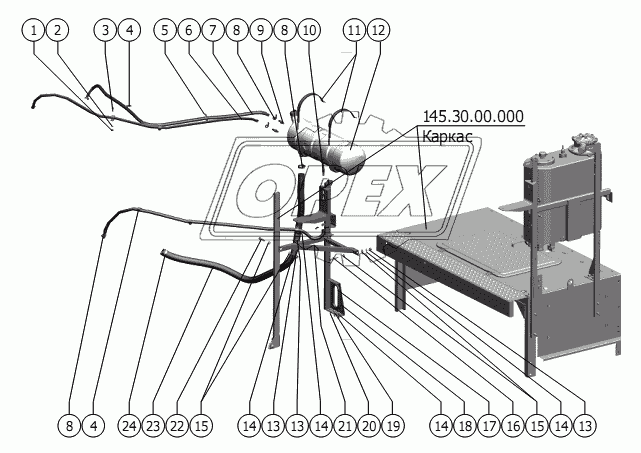 Установка бачка расширительного (Cummins QSC8,3)