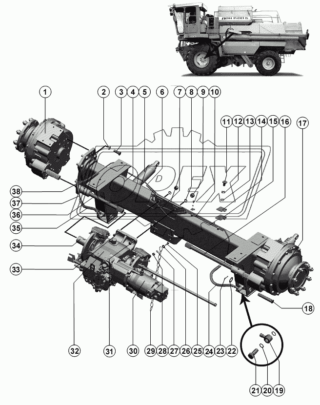 Мост ведущих колес 1