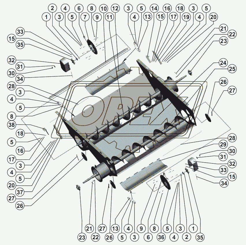 Блок шнеков