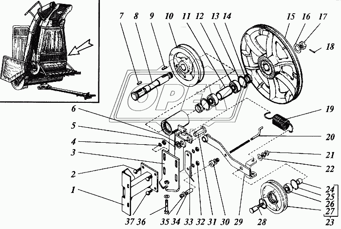 Контрпривод (в измельчитель)